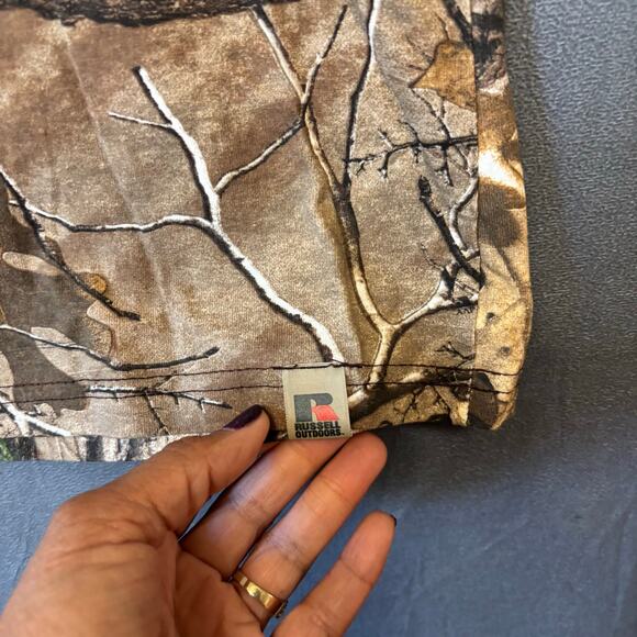 Russel Outdoors x Real Tree Camo Shirt Outdoors Hunting Fishing Camping Elite - Picture 7 of 10